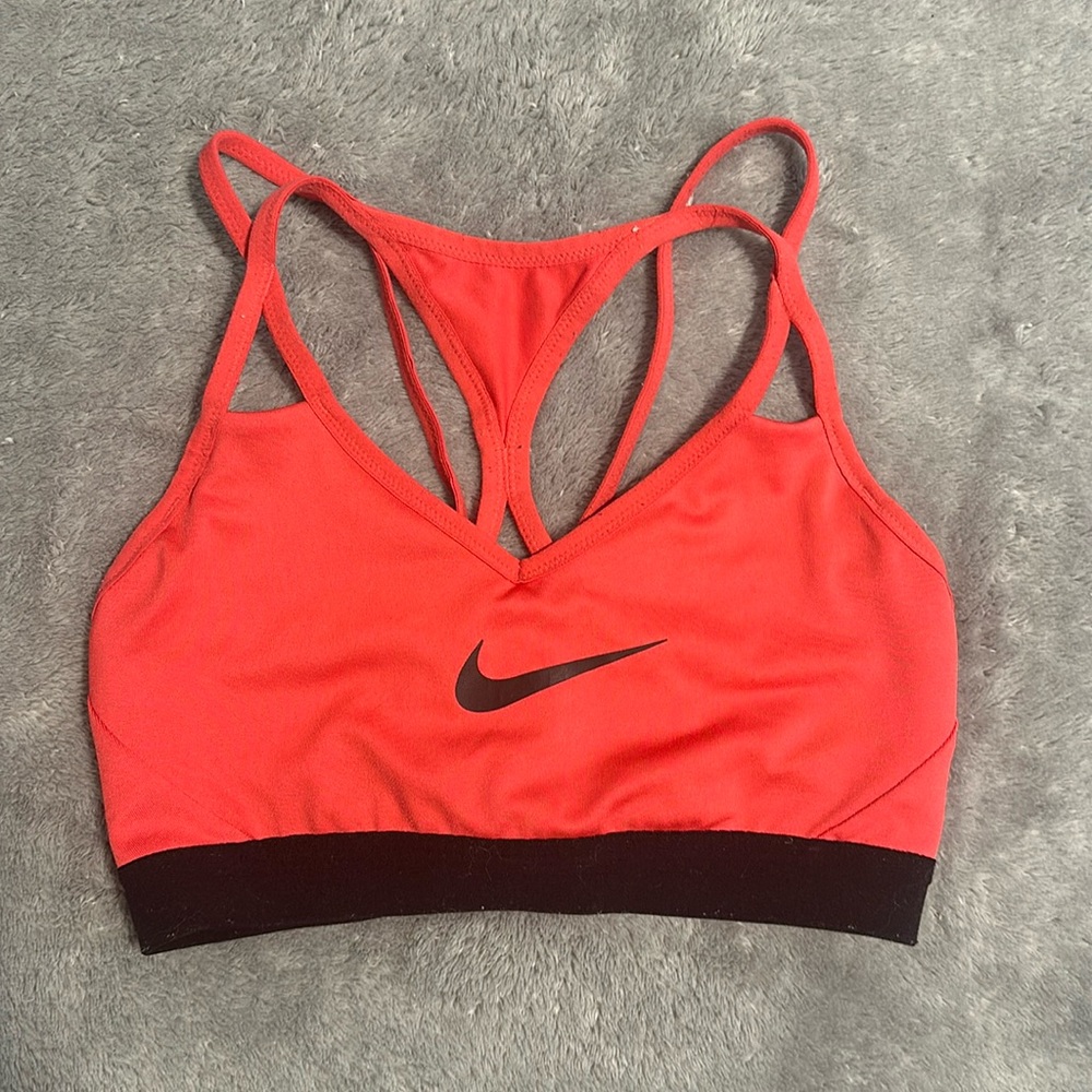 Red Nike cross back sports bra